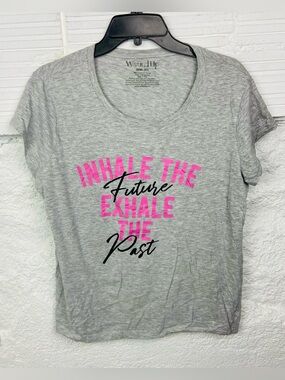 Wound Up inhale the future exhale the past Gray Short-Sleeve size XXXL